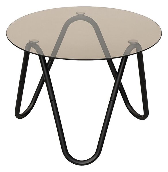 Кръгла странична масичка със стъклен плот ø 50 cm Ventana Round – Leitmotiv