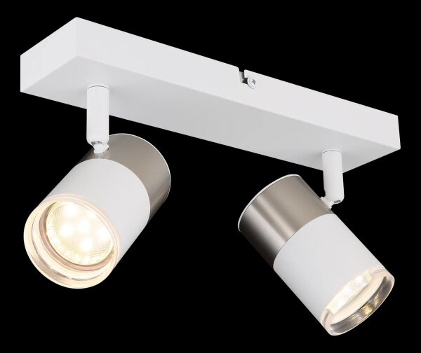 Globo 57851-2 - Спот BRISBON 2xGU10/25W/230V бял/хром