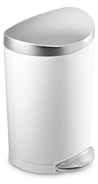 Бяло стоманено кошче за боклук с педал 10 l – simplehuman