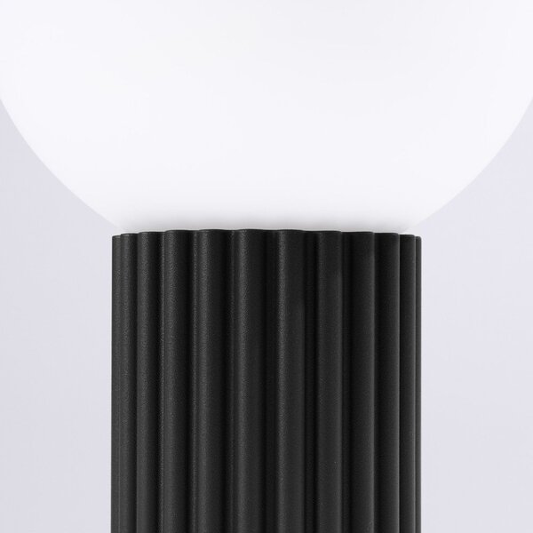 Черна настолна лампа със стъклен абажур (височина 19 cm) Orbital – Sollux