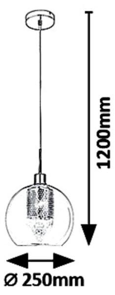 Rabalux 6495 - Висящ полилей PHILANA 1xE27/60W/230V
