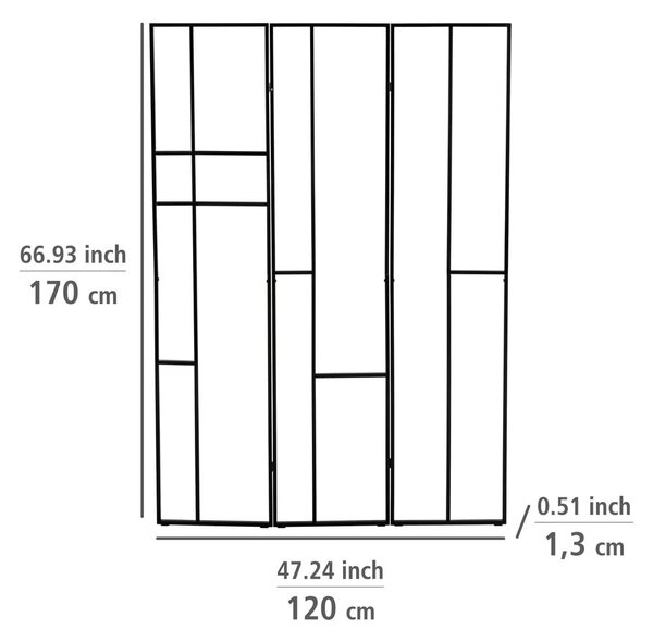 Черен метален параван Shakto - Wenko