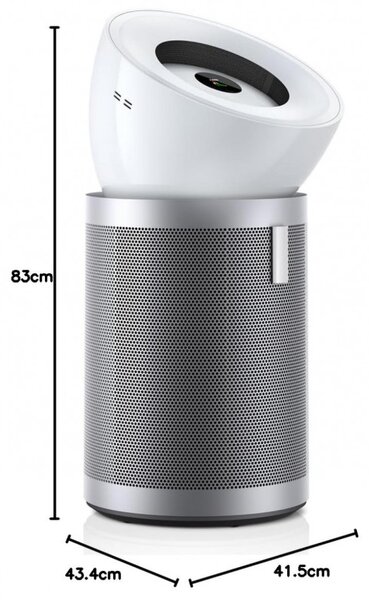 Пречиствател за въздух Dyson Purifier Big+Quiet Formaldehyde BP02 304511-01, 50W, 100 м2, 90 l/s, 10 скорости, 2 въздушни потока, LCD дисплей, Тиха работа, Бял/сребрист