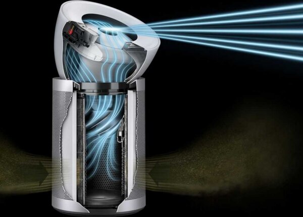 Пречиствател за въздух Dyson Purifier Big+Quiet Formaldehyde BP02 304511-01, 50W, 100 м2, 90 l/s, 10 скорости, 2 въздушни потока, LCD дисплей, Тиха работа, Бял/сребрист