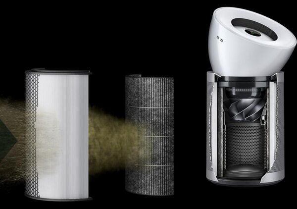 Пречиствател за въздух Dyson Purifier Big+Quiet Formaldehyde BP02 304511-01, 50W, 100 м2, 90 l/s, 10 скорости, 2 въздушни потока, LCD дисплей, Тиха работа, Бял/сребрист