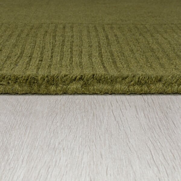 Текстуриран вълнен граничен килим зелен 160X230 cm, Flair Rugs