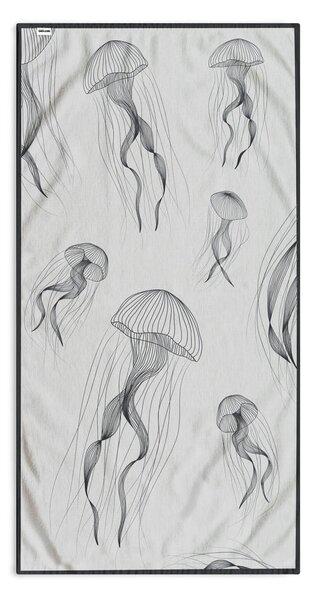 Черно-бяла плажна кърпа 90x180 cm Jellyfish - DecoKing