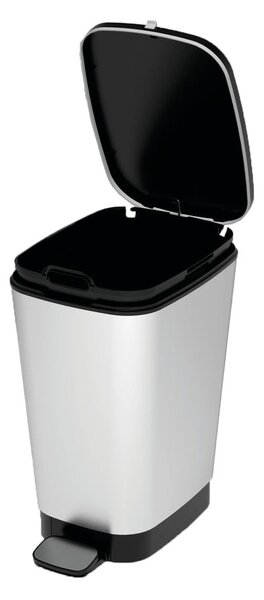Пластмасово кошче за боклук с педал в сребрист цвят 25 l Chic Bin – KIS