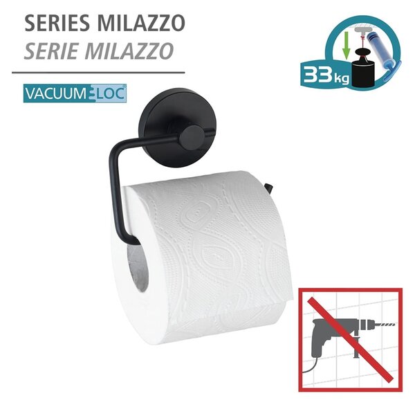Черен държач за тоалетна хартия Vacuum-Loc® Milazzo - Wenko