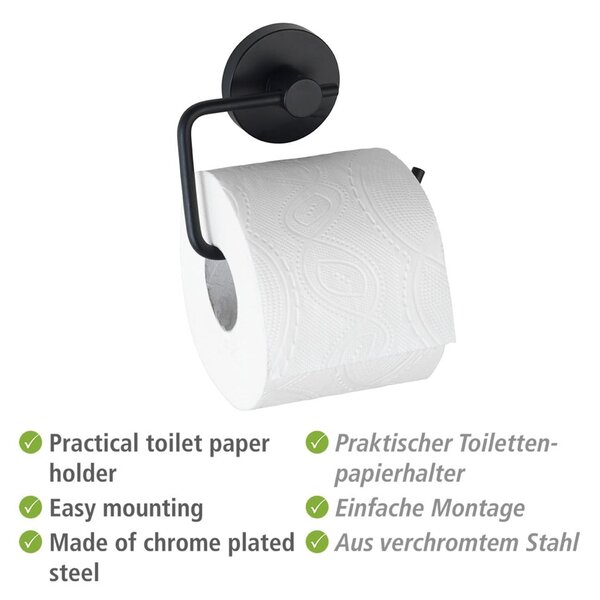 Черен държач за тоалетна хартия Vacuum-Loc® Milazzo - Wenko
