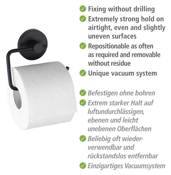 Черен държач за тоалетна хартия Vacuum-Loc® Milazzo - Wenko