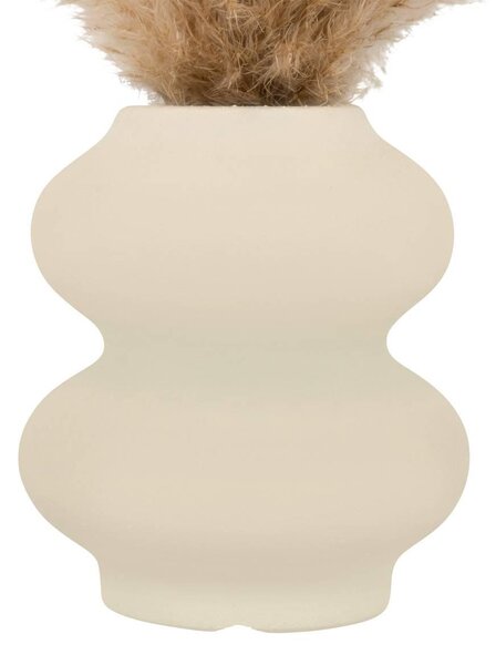 Декоративна композиция atmosphera Glen, Пампасова трева, Бяла керамична ваза, 44 cm