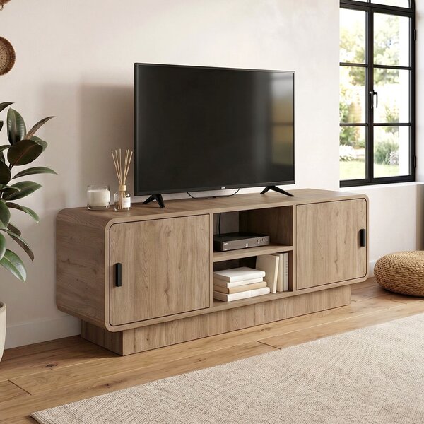 ТВ шкаф Rovel TopMebel от меламин в цвят сепет дъб 140.3x39x50cm