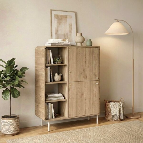 Конзола Colia TopMebel от меламин в цвят сепет дъб 85x44x120,4cm