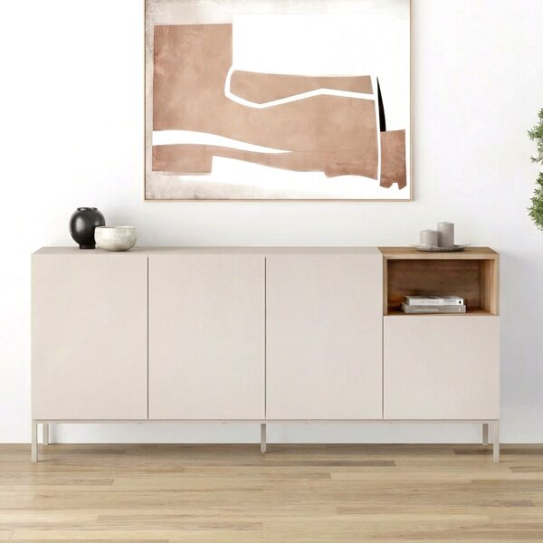 Конзола Cailin TopMebel от меламин в цвят пясъчник - сепет дъб 180x41.8x80cm