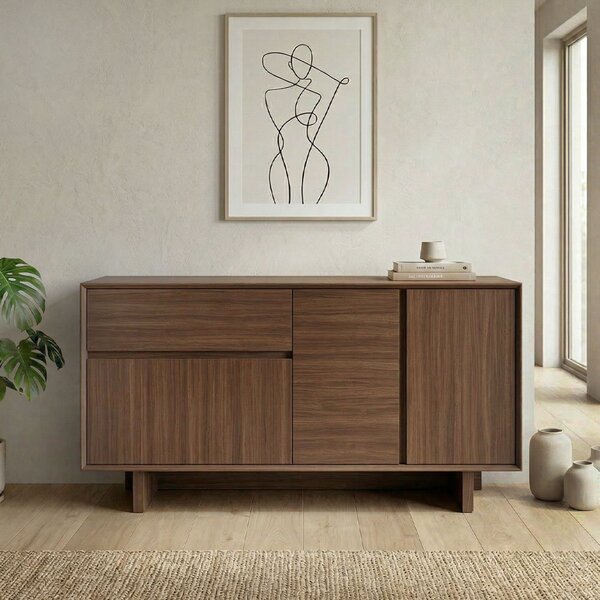 Конзола Capri TopMebel от меламин в цвят орех милано 146x45x76.5см