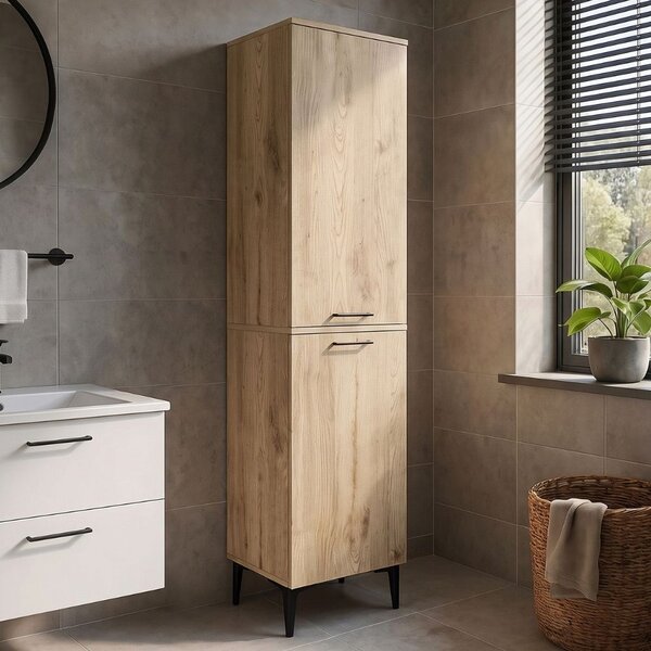 Singa TopMebel меламинов многофункционален шкаф в цвят дъб сепет 45x40x180cm
