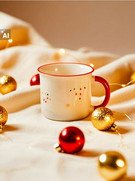 Sinsay - Чаша с коледен мотив - бял