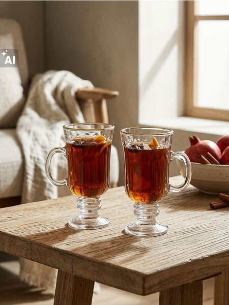 Sinsay - Чаши на столче със златен ръб 2 pack - clear