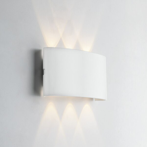 INTEC LED лампа за външна стена Betle, бяла, ширина 17 cm, метал, CCT, Бял, Алуминий, Модерен