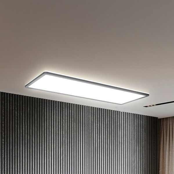 B.K. Licht LED панел Slim Remote RGBW, 58 x 20 cm, черен, задно осветление, Затъмняване, Черен, кабинет / офис, Пластмаса