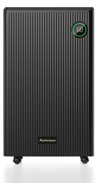 Обезвлажнител Rohnson R-92016, 200 W, 5,5 l резервоар, помещения с площ до 100 м², идеален за сушене на дрехи, ниско ниво на шум, черен
