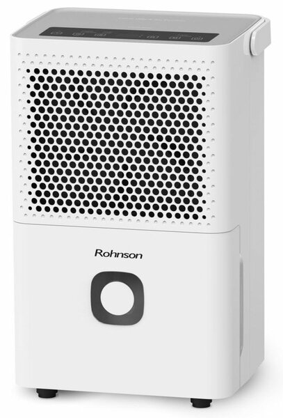 Обезвлажнител Rohnson R-91110, 145W, 2 l резервоар, подходящ за помещения до 45 кв.м, 2 скорости, турбо система, бял