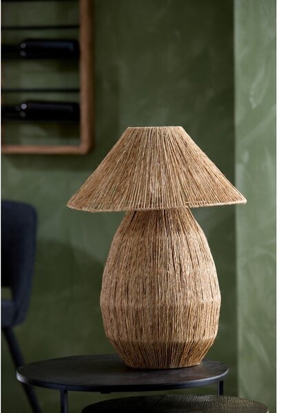 Настолна лампа в естествен цвят с абажур от юта (височина 55 cm) Maruva – Light & Living
