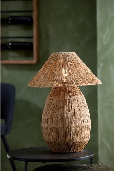 Настолна лампа в естествен цвят с абажур от юта (височина 55 cm) Maruva – Light & Living