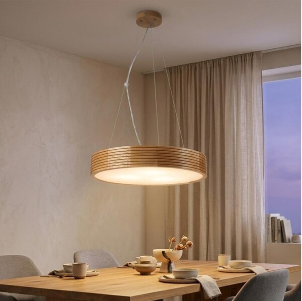 Brilagi - LED полилей на кабел CARVALHO MODERN 3xE27/60W/230V дъб Ø 47,5 см