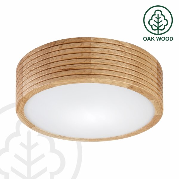 Brilagi - LED таванен плафон CARVALHO MODERN 1xE27/60W/230V диаметър 27,5 см дъб