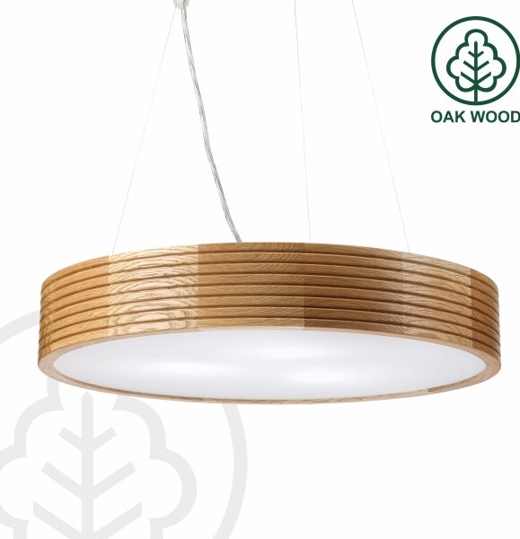 Brilagi - LED полилей на кабел CARVALHO MODERN 3xE27/60W/230V дъб Ø 47,5 см