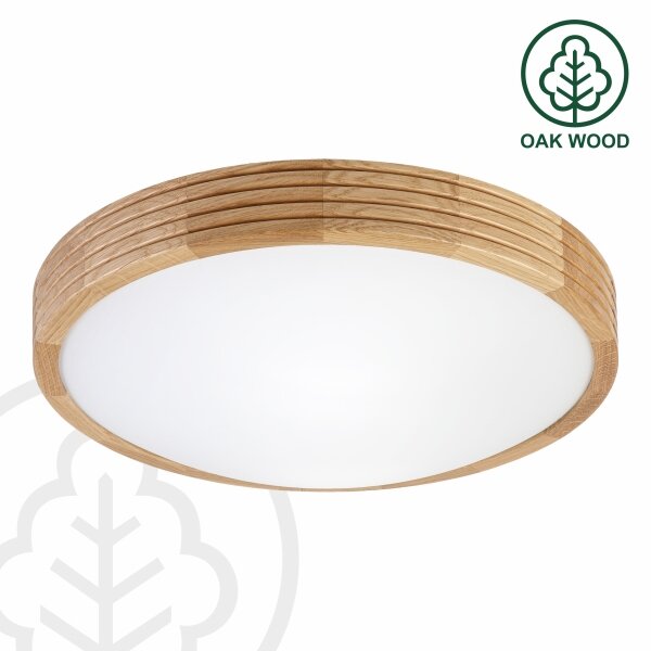 Brilagi - LED таванно осветително тяло CARVALHO MODERN SLIM, 2xE27/60W/230V, Ø 37,5 см, дъб