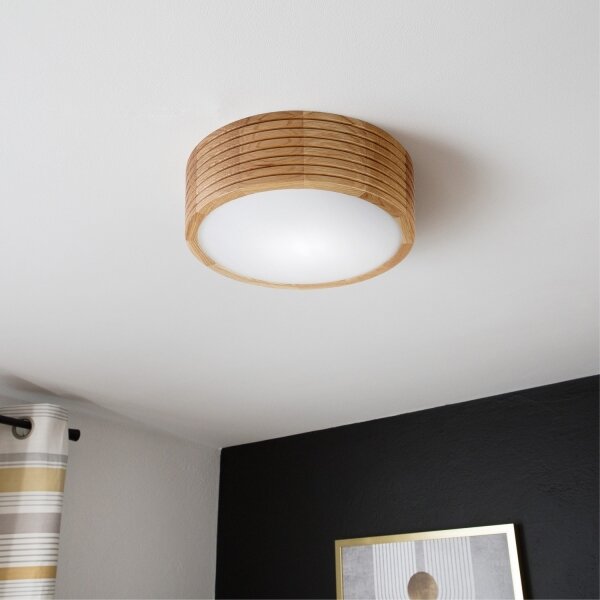 Brilagi - LED таванен плафон CARVALHO MODERN 1xE27/60W/230V диаметър 27,5 см дъб