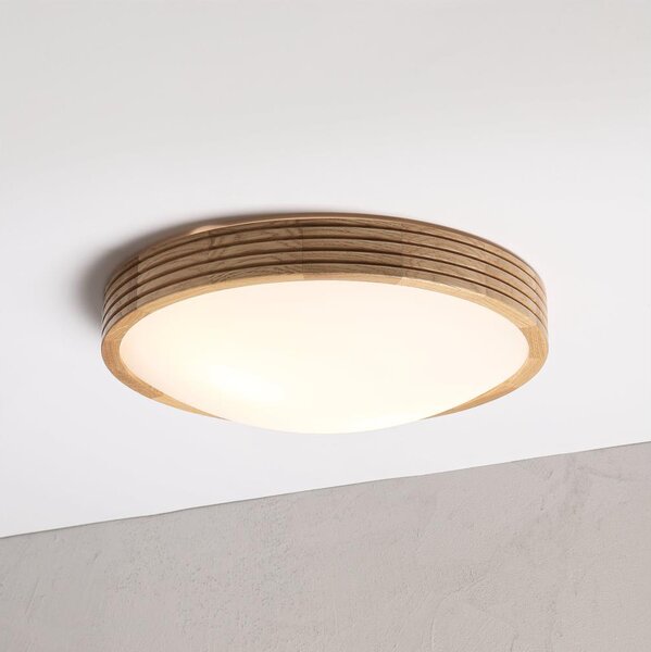 Brilagi - LED таванно осветително тяло CARVALHO MODERN SLIM, 2xE27/60W/230V, Ø 37,5 см, дъб