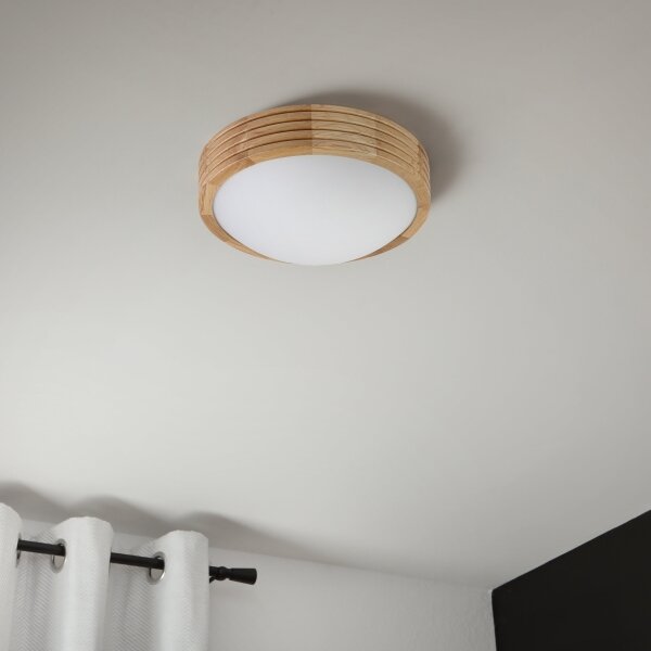 Brilagi - LED таванен плафон CARVALHO MODERN SLIM 1xE27/60W/230V Ø 27,5 см дъб