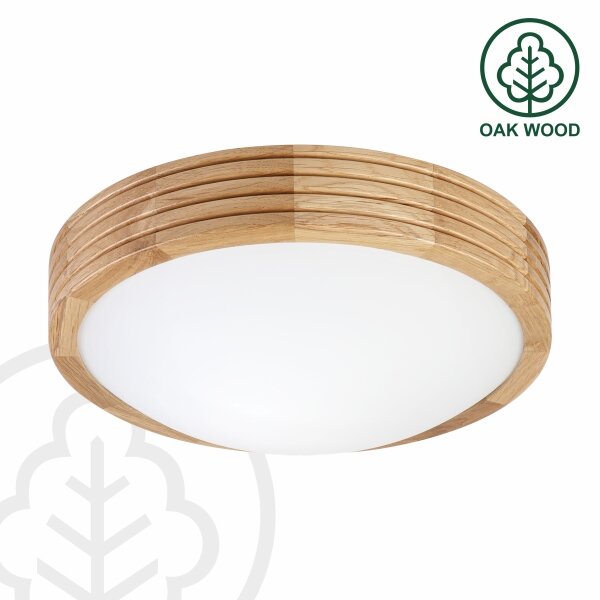 Brilagi - LED таванен плафон CARVALHO MODERN SLIM 1xE27/60W/230V Ø 27,5 см дъб
