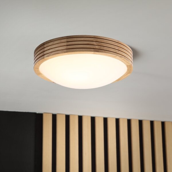Brilagi - LED таванен плафон CARVALHO MODERN SLIM 1xE27/60W/230V Ø 27,5 см дъб