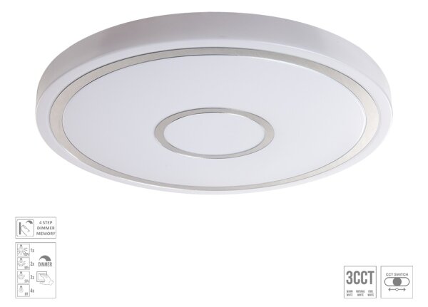 Prezent 71341 - LED димируемо таванно осветително тяло MOZAN LED/30W/230V 3000/4000/6500K бяло