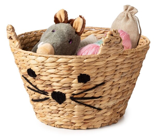 Детска кошница за играчки от воден зюмбюл естествена ø 35x26 cm Cat – Compactor