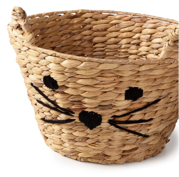 Детска кошница за играчки от воден зюмбюл естествена ø 35x26 cm Cat – Compactor