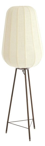 Бяла подова лампа с текстилен абажур (височина 133 cm) Bibury – Light & Living
