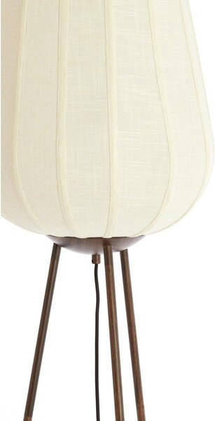 Бяла подова лампа с текстилен абажур (височина 133 cm) Bibury – Light & Living