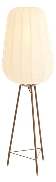 Бяла подова лампа с текстилен абажур (височина 133 cm) Bibury – Light & Living