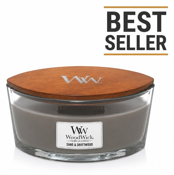 Ароматна свещ WoodWick Sand & Driftwood Ellipse 453 г