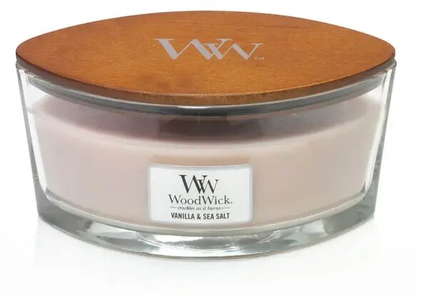 WoodWick Vanilla & Sea Salt ароматна свещ с дървен фитил