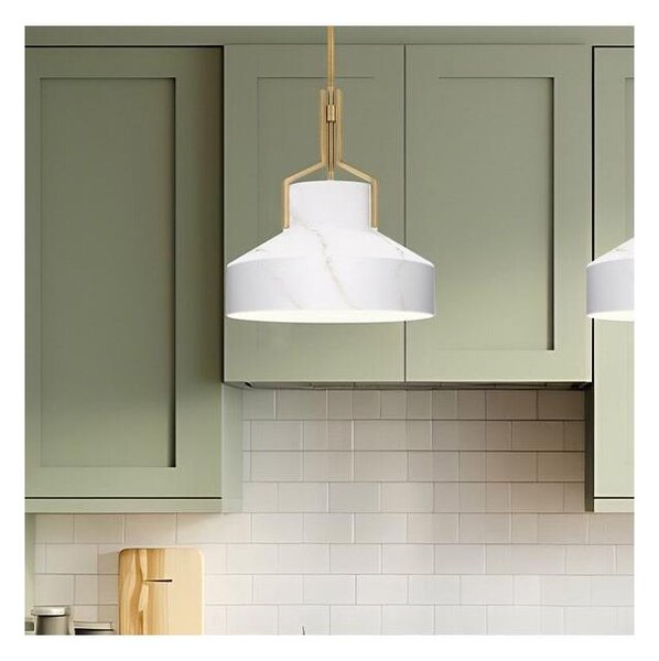 Quoizel QZ-BRECKEN-2P-AB-ABG - Полилей BRECKEN 2xE27/60W/230V златист/мраморен декор