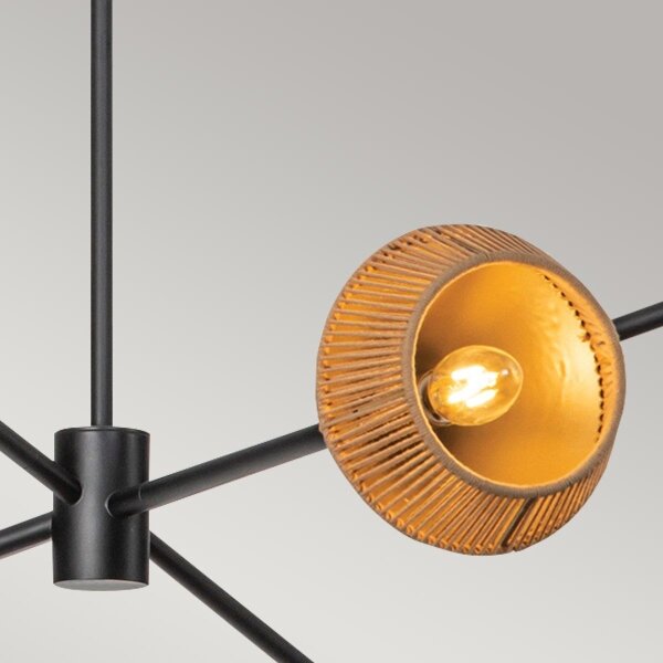Alora Mood ALM-DAPHNE6-MB - Полилей на тръба DAPHNE 6xE14/40W/230V