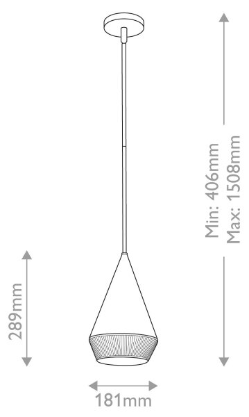 Alora Mood ALM-DAPHNE-P-S-MB - Пендел на прът DAPHNE 1xE27/60W/230V диам. 18,1 см