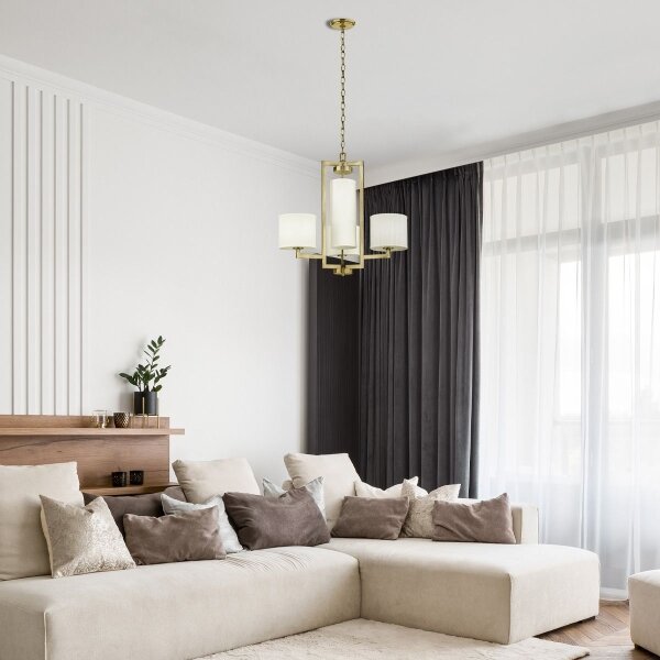 Hinkley HK-HAMPTON4-BB - Полилей на верига HAMPTON 4xE27/60W/230V, златист